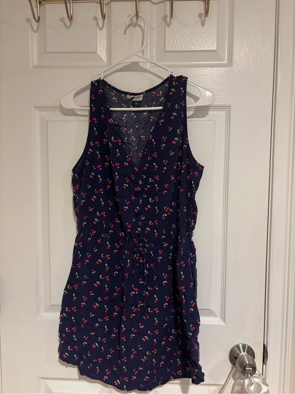 Mimi Chica Navy Cherry Print Mini Dress